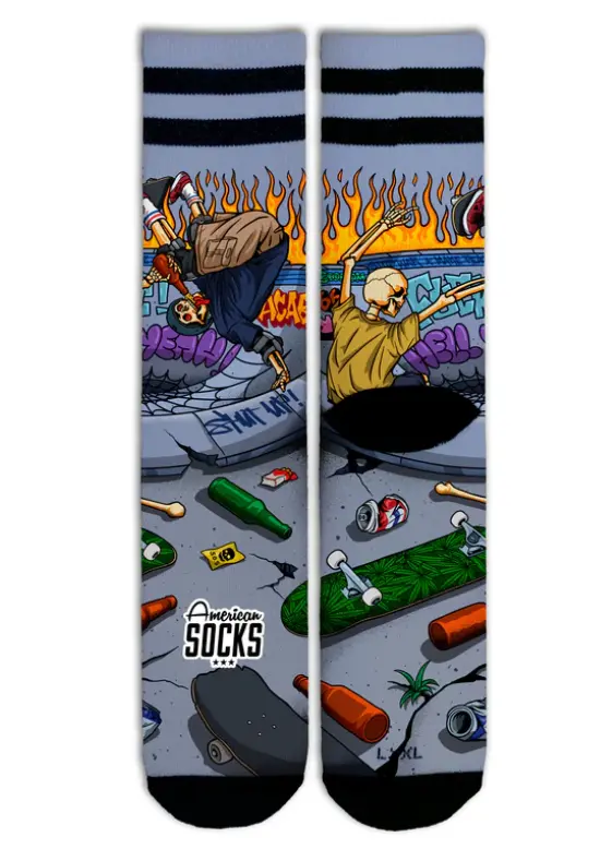 American Socks Signature Mid-High Crew Sock – ‘Thrashpals’ Artwork 1