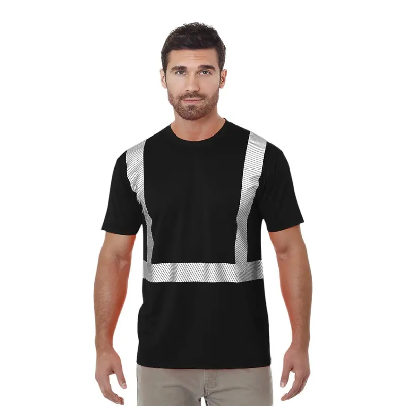 Bayside 3730 High-Visibility Segmented Reflective Crew Shirt 1