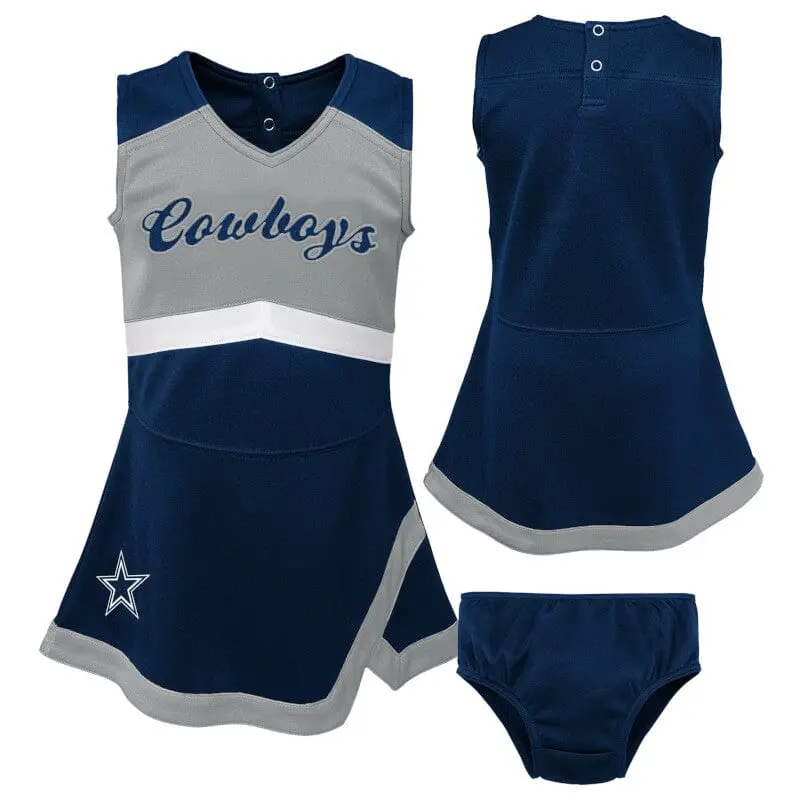 Dallas Cowboys Cheer Jumper Dress – 2-Piece Outfit For Infant & Toddler Girls 1