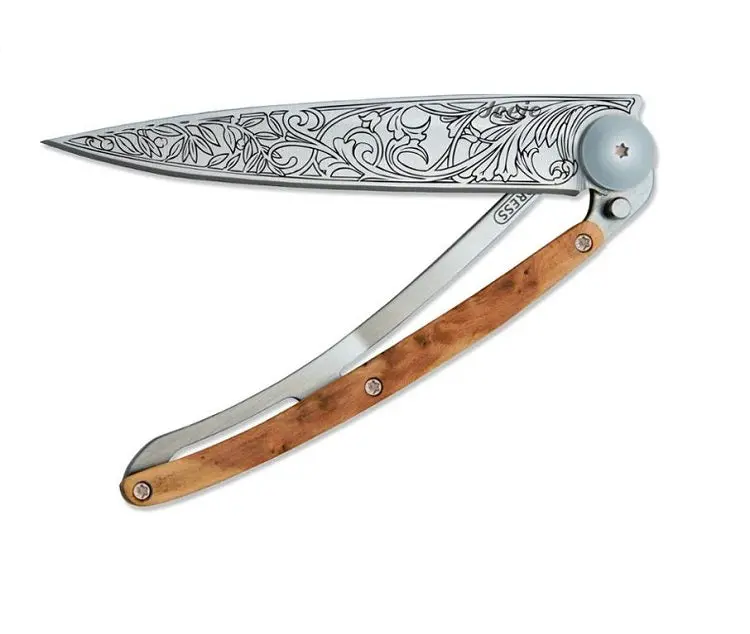 Deejo 37G Art Nouveau–Inspired Folding Knife – Juniper Handle 1
