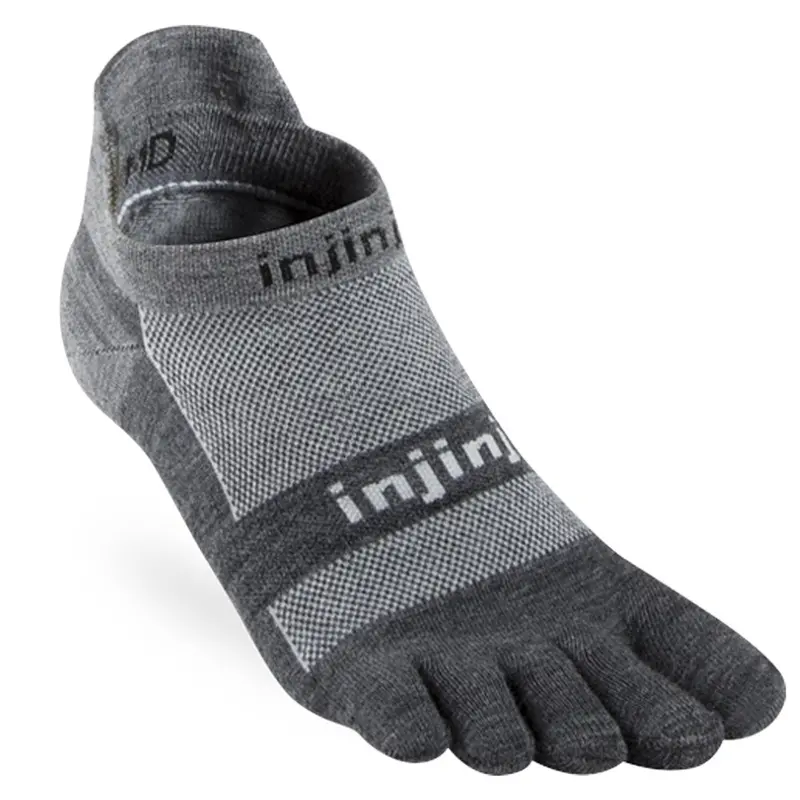Injinji Run 2.0 Lightweight No-Show Socks – Nuwool Charcoal 1