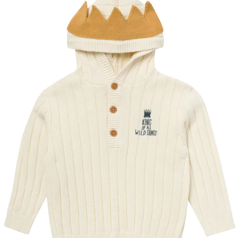 Ivory Crown 'Where The Wild Things Are' Hooded Sweater For Infant & Toddler Neutral Outfits 1