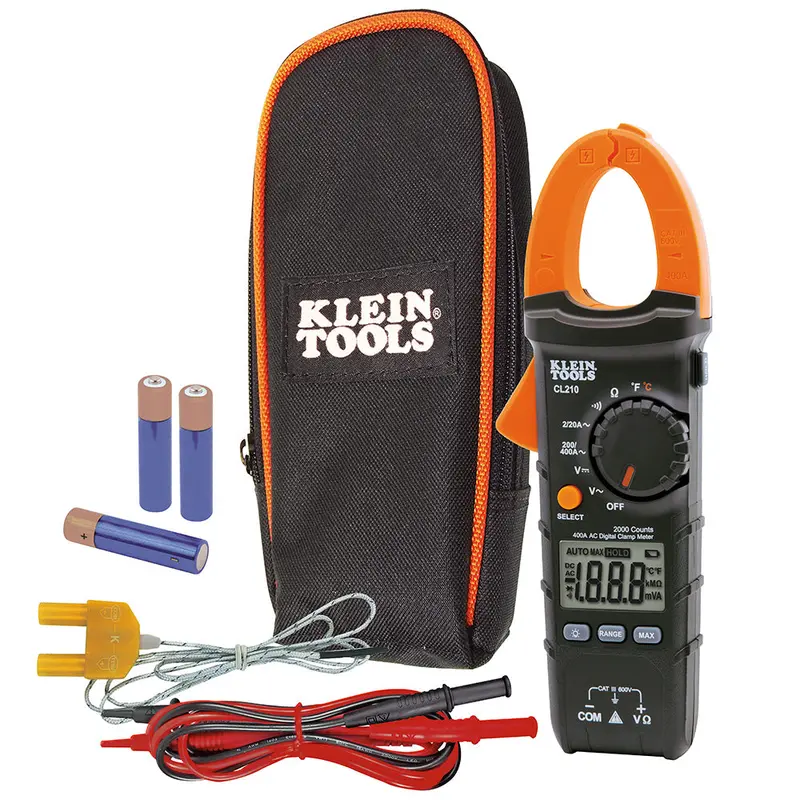 Klein Cl210 Digital Clamp Meter – Auto-Ranging Ac Current Tester With Thermocouple Support 1
