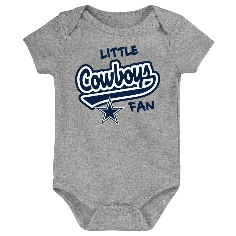 'Little Cowboys Fan' Baby Bodysuit – Short Sleeve Cotton Infant Tee 1