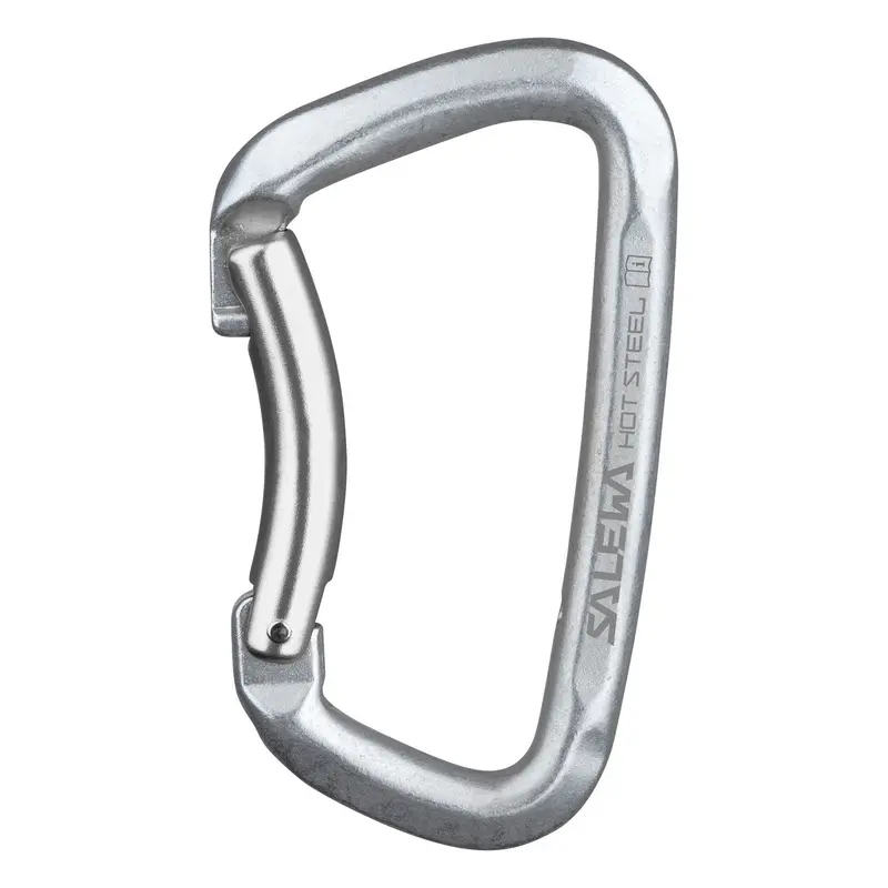 Salewa Hot Steel Bent Gate Carabiner – Lightweight Aluminum Climbing Clip 1