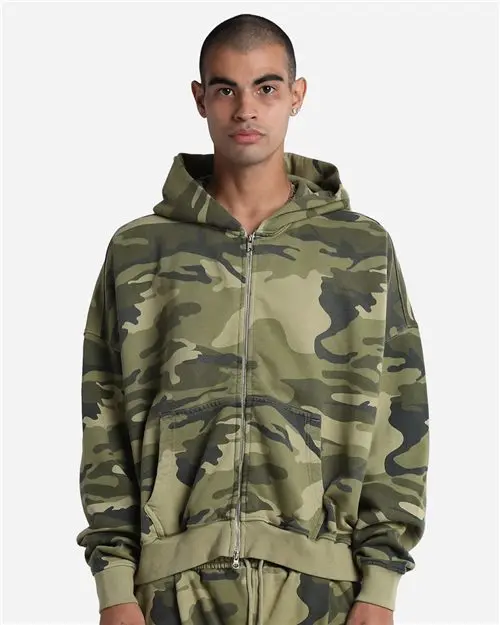 Shaka Wear Cropped Garment-Dyed Full-Zip Hoodie 1
