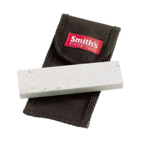 Smiths 4-Inch Arkansas Whetstone With Protective Carry Pouch – Natural Hard Stone For Fine Edge Refinement 1