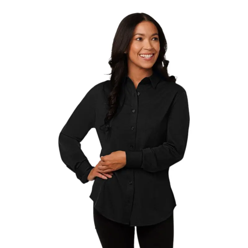 Zorrel Z7552 Women’S Stretch Knit Long-Sleeve Button-Up Shirt 1