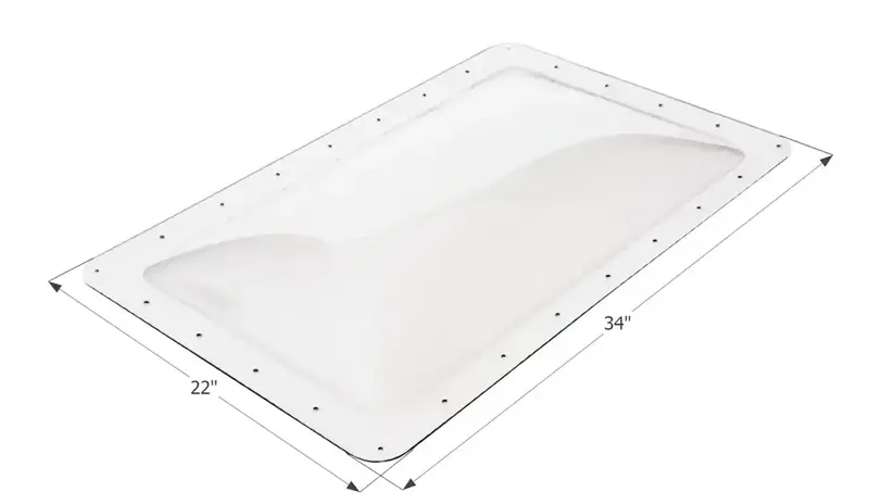Icon Sl1830C Rv Skylight – 18" X 30" Low-Profile Dome With Clamp Ring 1